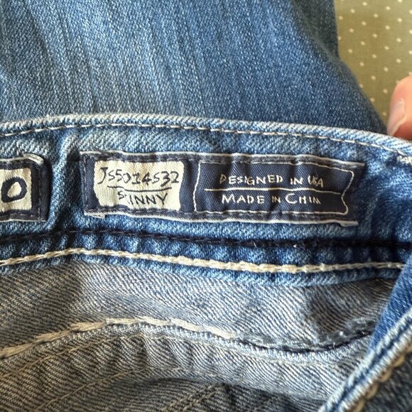 Women's 30 Miss Me Skinny Metallic Thread Denim Jeans Low Rise - Picture 8 of 12